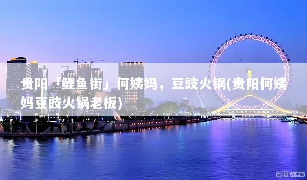 贵阳「鲤鱼街」何姨妈，豆豉火锅(贵阳何姨妈豆豉火锅老板)