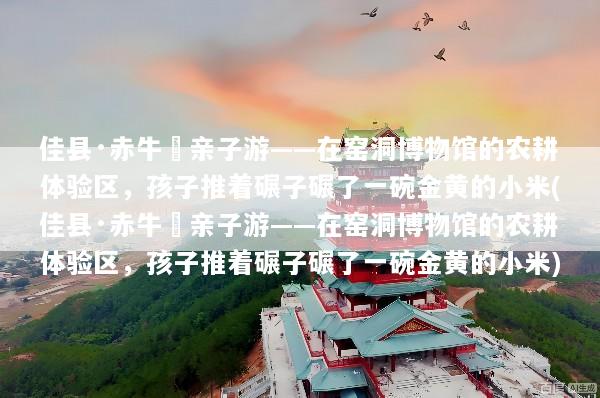佳县·赤牛坬亲子游——在窑洞博物馆的农耕体验区，孩子推着碾子碾了一碗金黄的小米(佳县·赤牛坬亲子游——在窑洞博物馆的农耕体验区，孩子推着碾子碾了一碗金黄的小米)